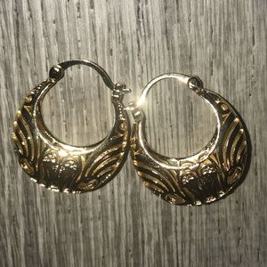 14k Goldfill Engraved Hoop Earrings